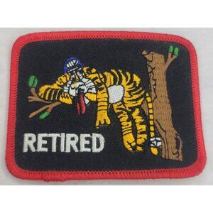 Novelty Morale Patch “RETIRED” Embroidered Shoulder Badge – Tactical Collectible